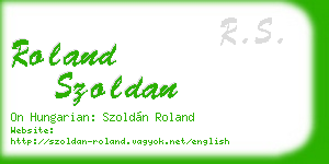 roland szoldan business card